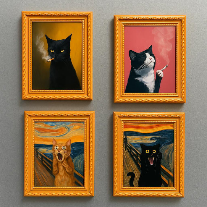Meowments - Dekoracyjne Magnesy Ramkowe z Kotami