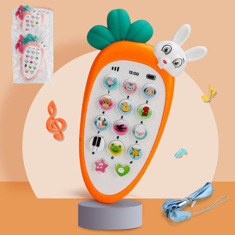 Telefon zabawka w kształcie marchewki