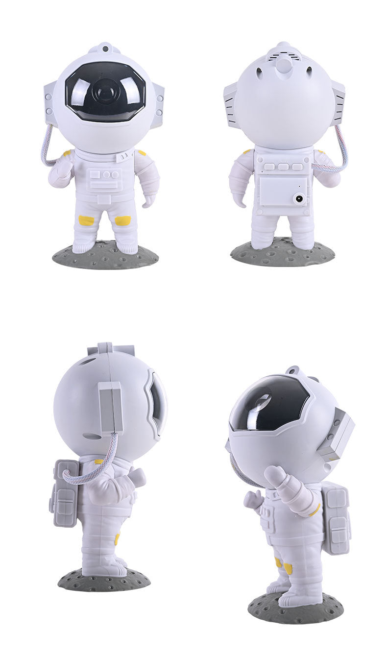 Projektor astronauta wyświetlający galaktykę