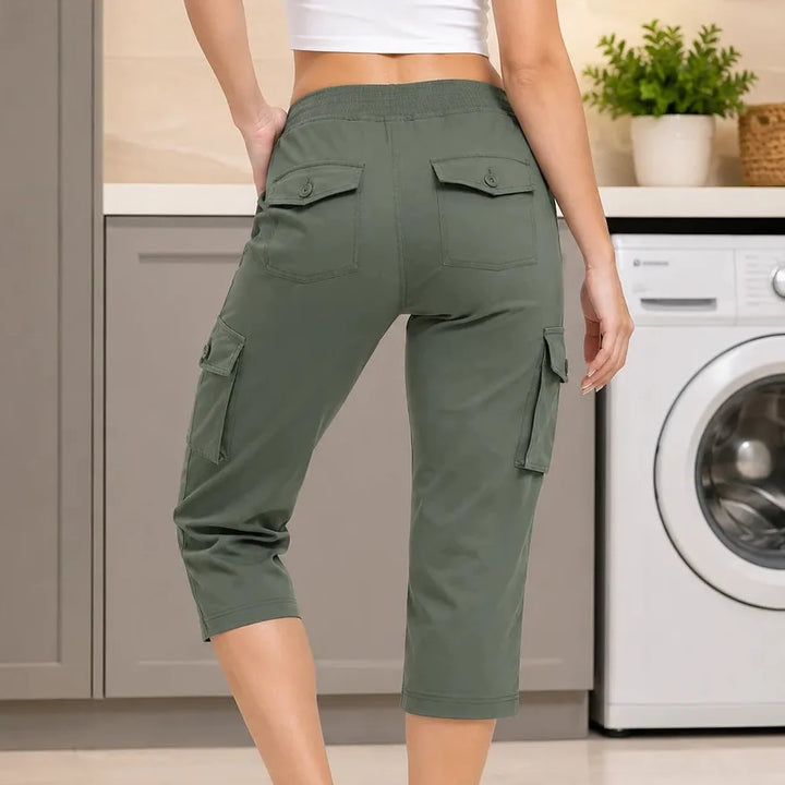 Wearwell – Elastyczne Spodnie Cargo z Gumką w Talii i Wieloma Kieszeniami