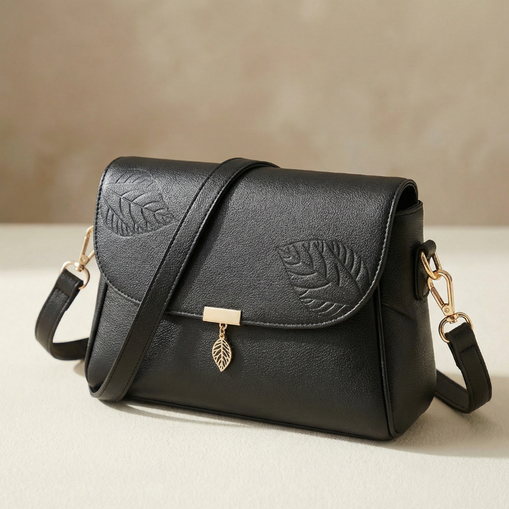 Leafara - Elegancka Torebka Na Ramię z Detalem Liścia