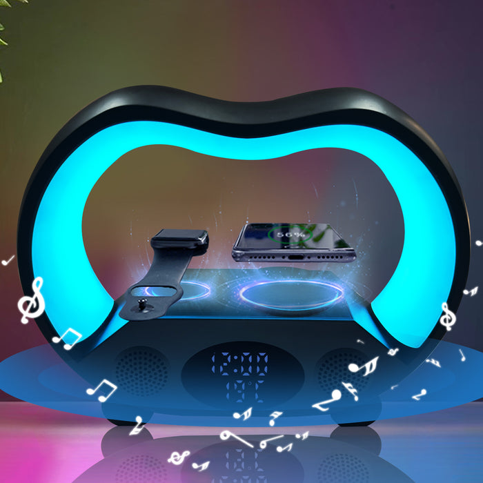 Luminari Lampa RGB 6w1 z głośnikiem i ładowarką bezprzewodową