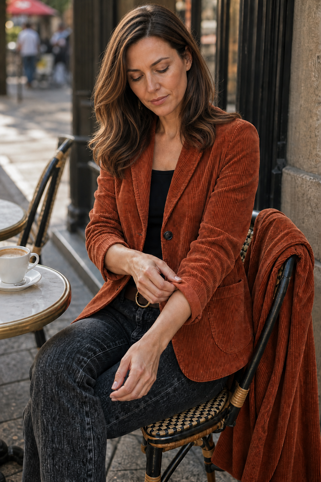 Wearbella – Kurtka o strukturalnych ramionach w stylu cienkiego sztruksu