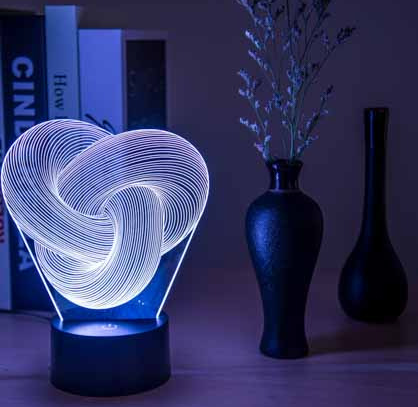 Luminari Lampka 3D z akrylu w kształcie splecionej pętli