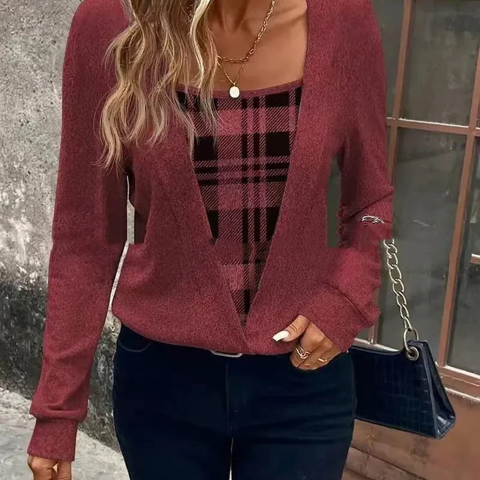 Layerlyn – Dzianinowy top w kratę