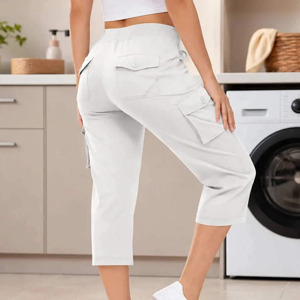 Wearwell – Elastyczne Spodnie Cargo z Gumką w Talii i Wieloma Kieszeniami