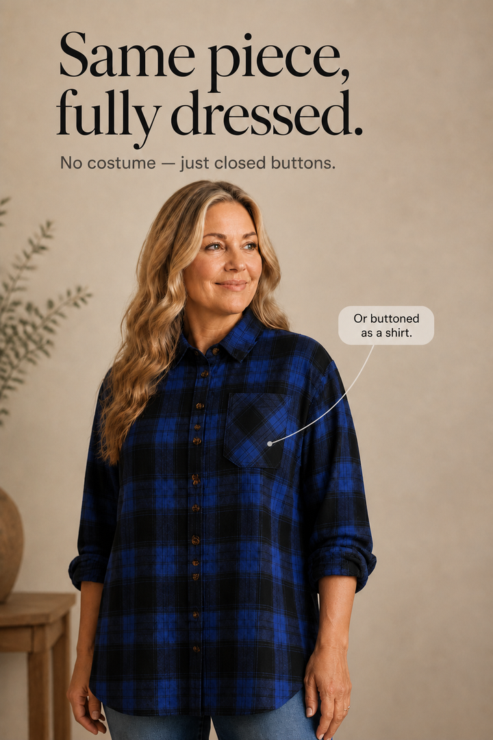 Overshirt &amp; Co – Oversized Koszula Flanelowa w Kratę Buffalo