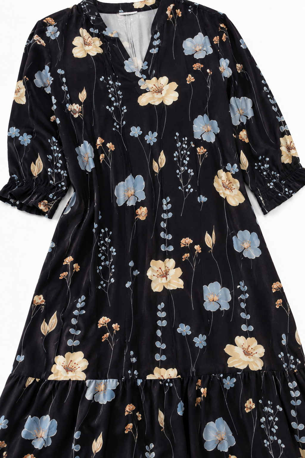 Wearbella – Sukienka maxi z kwiatowym wzorem i kołnierzem
