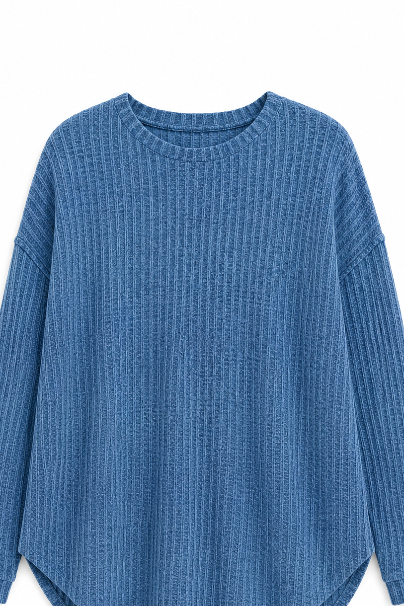 Overhang – Sweter z odsłoniętymi szwami w rozmiarze oversize z okrągłym dekoltem