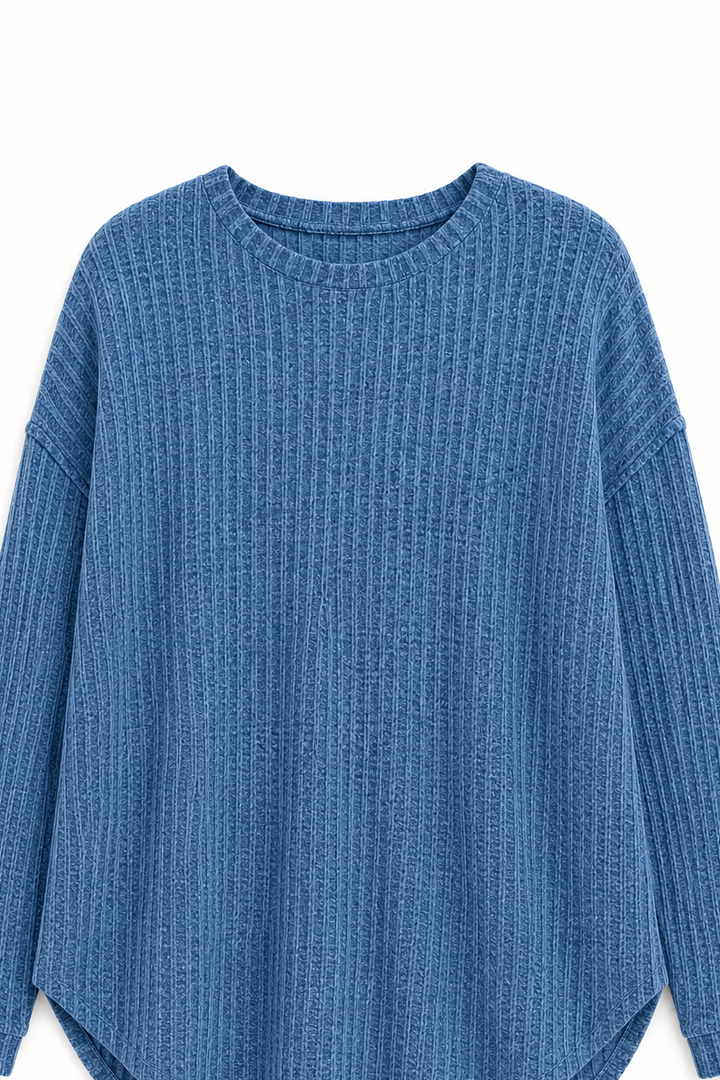 Overhang – Sweter z odsłoniętymi szwami w rozmiarze oversize z okrągłym dekoltem