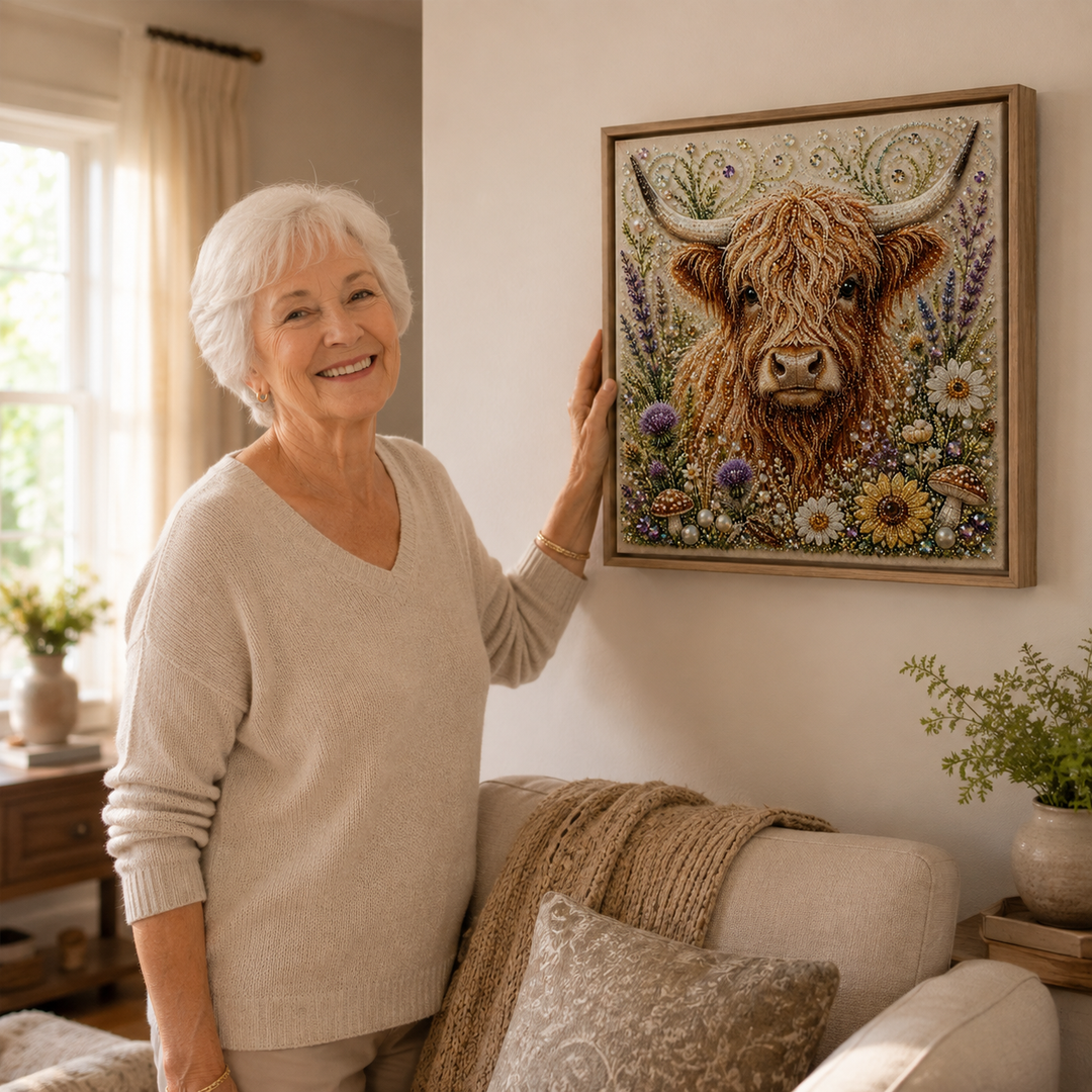 Hoofield – Zestaw Sztuki Perłowej z Highland Cow