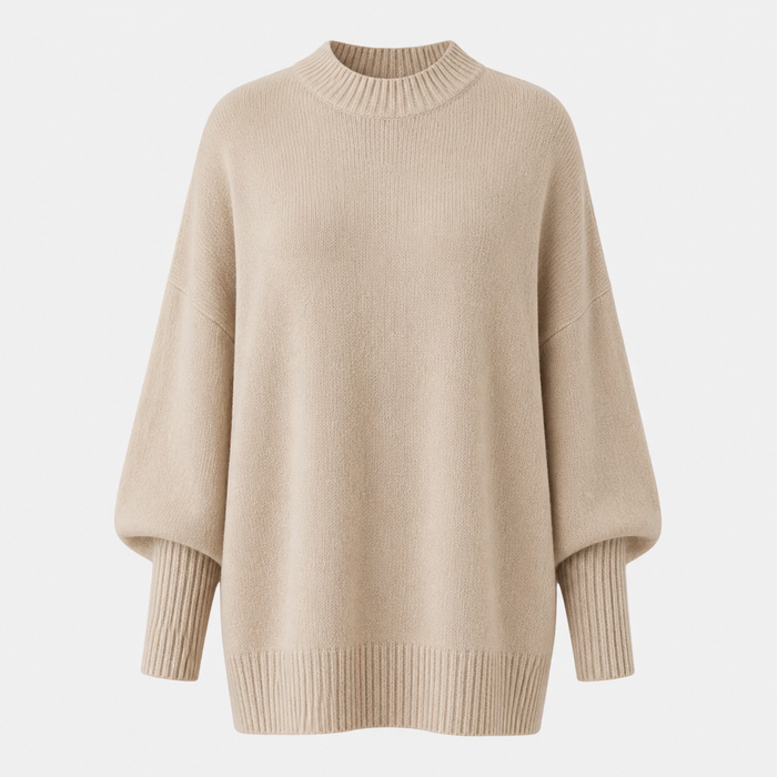 Veluna - Damski oversize'owy sweter z mieszanki wełny