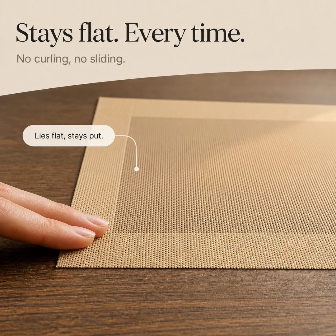 Wovella – Woven Vinyl Placemats, Zestaw 4 sztuk