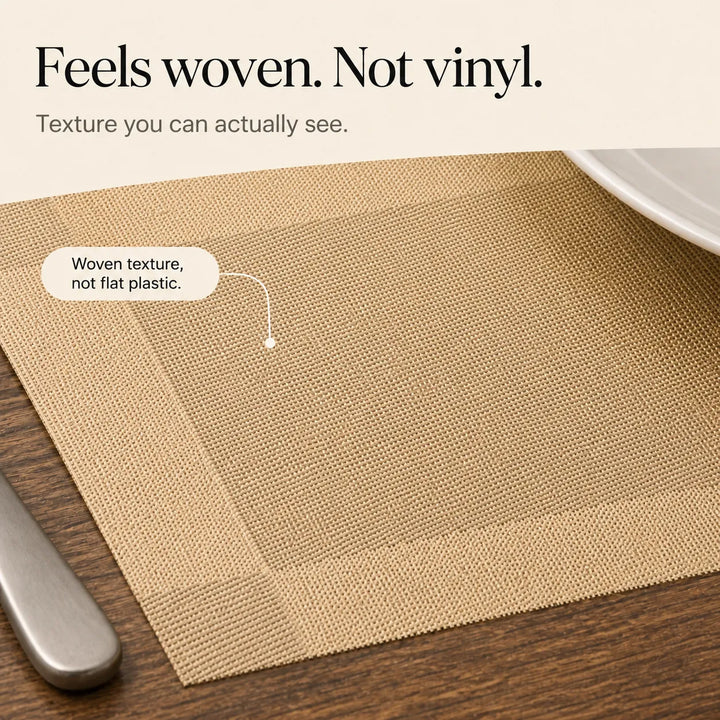 Wovella – Woven Vinyl Placemats, Zestaw 4 sztuk