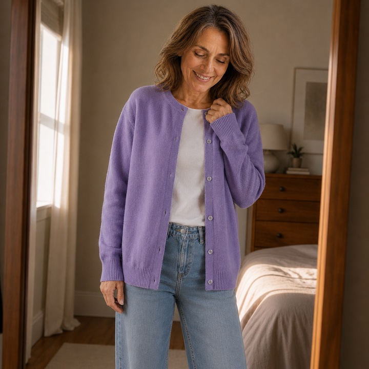 Wearbella – Krótki kardigan z przyciskami i miękkiego dzianiny