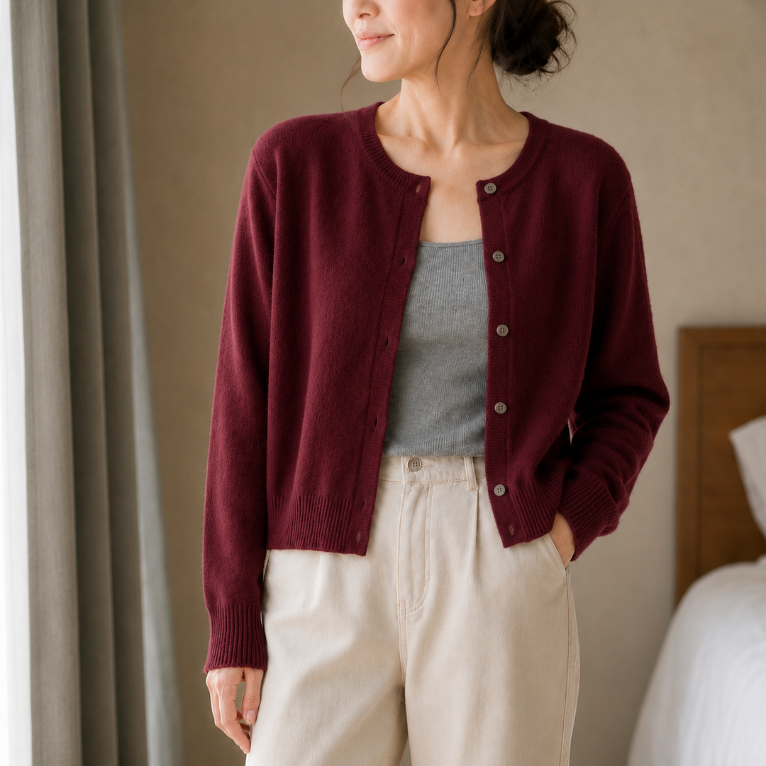 Wearbella – Krótki kardigan z przyciskami i miękkiego dzianiny