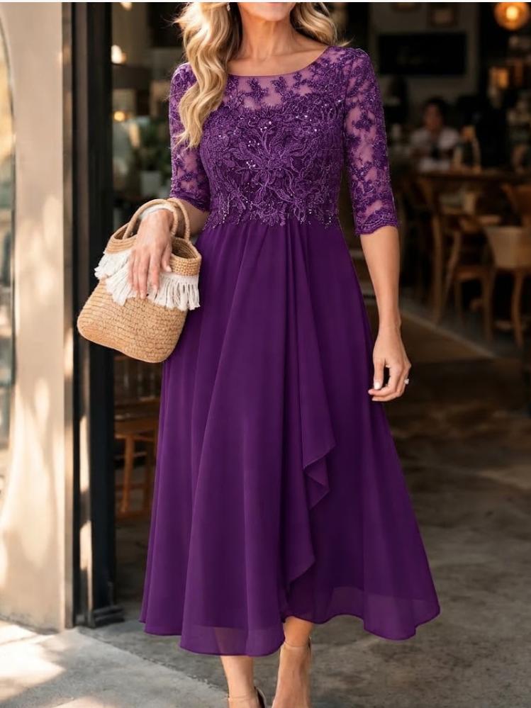 Florenza – Midi sukienka z koronkowym gorsetem i zwiewnym dołem