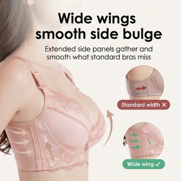 Florelle – Biustonosz Push-Up z Koronką dla Kobiet z Wygładzającymi Skrzydełkami