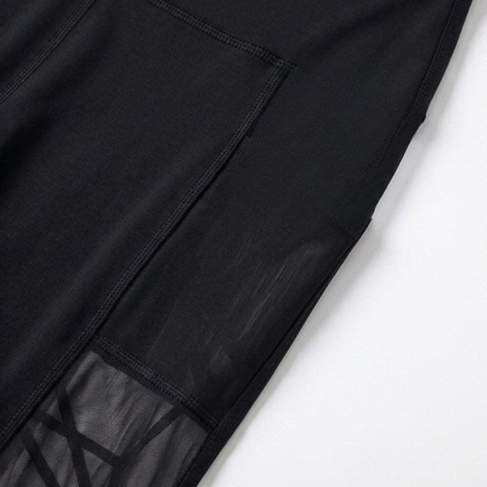 Luxefit – Legginsy z wysokim stanem i siateczkowymi panelami z ukrytą kieszenią