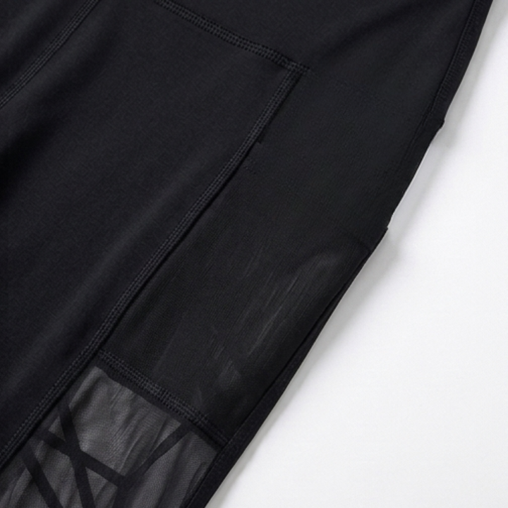 Luxefit – Legginsy z wysokim stanem i siateczkowymi panelami z ukrytą kieszenią