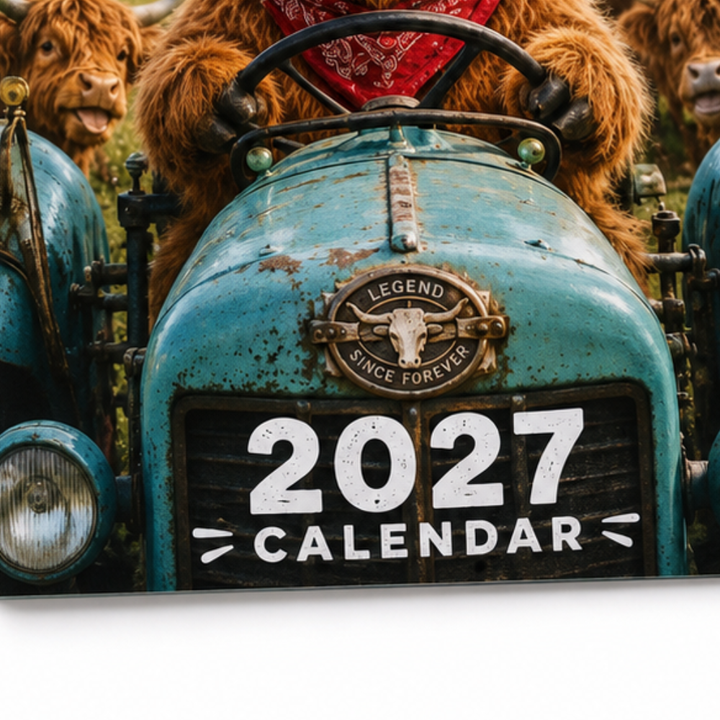 Mootsy – Kalendarz Ścienny z Highland Cow na 2027 rok