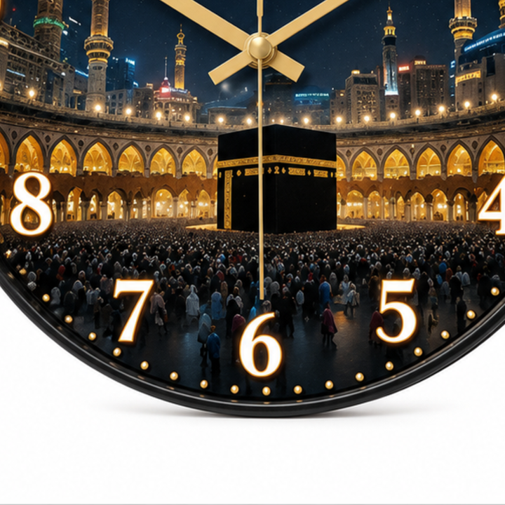 Quietwall – Zegar Ścienny Kaaba Czarny i Złoty