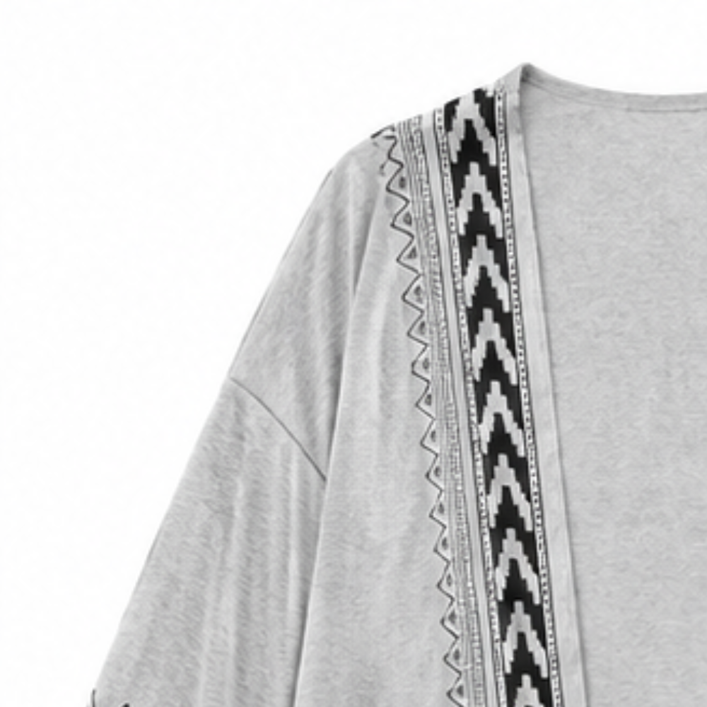 Wearbella – Kardigan z otwartym przodem w retro geometryczny wzór