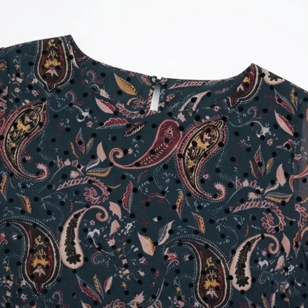 Floressa – Sukienka midi z warstwowego szyfonu w paisley dla kobiet