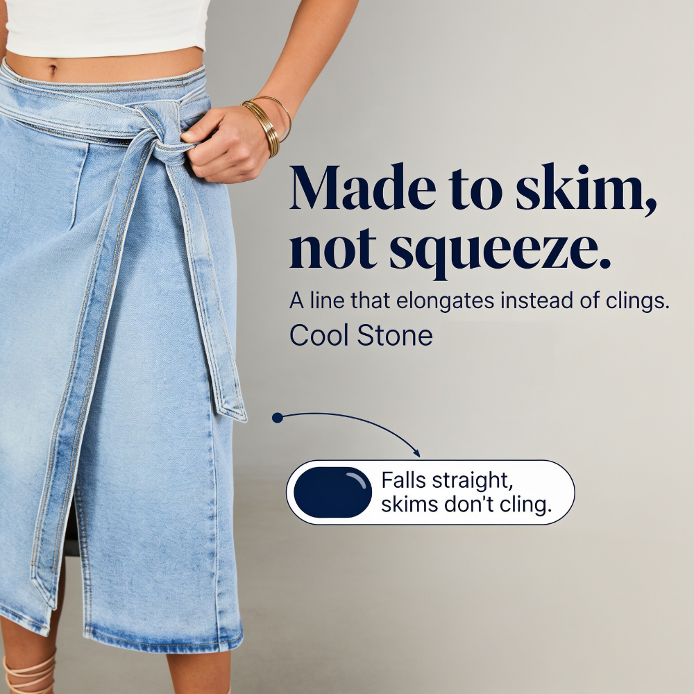 Trueline Denim – Spódnica midi z regulowanym wiązaniem w talii