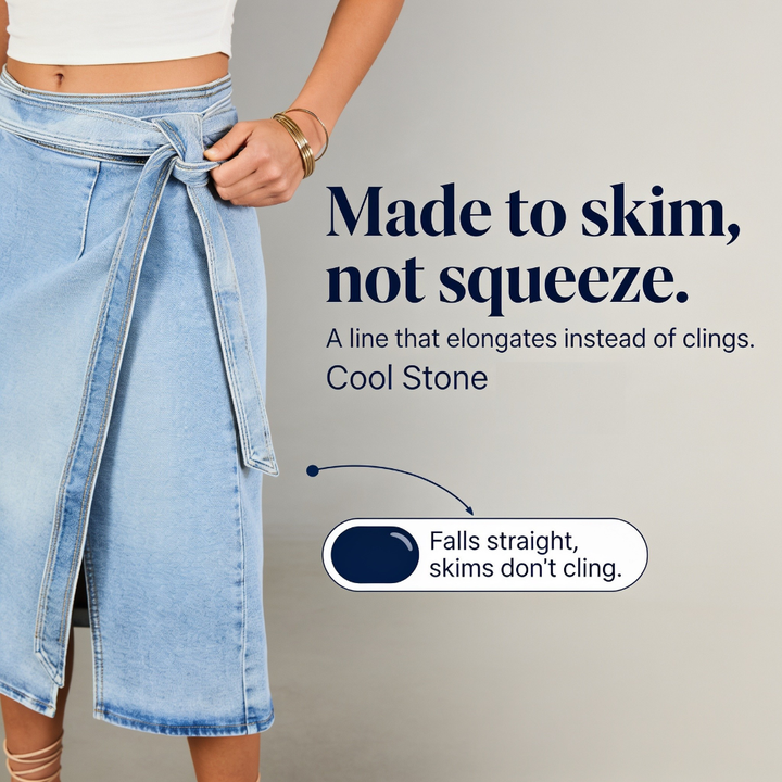 Trueline Denim – Spódnica midi z regulowanym wiązaniem w talii