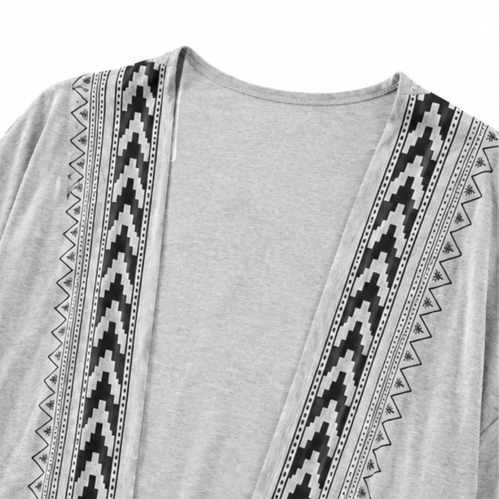 Wearbella – Kardigan z otwartym przodem w retro geometryczny wzór