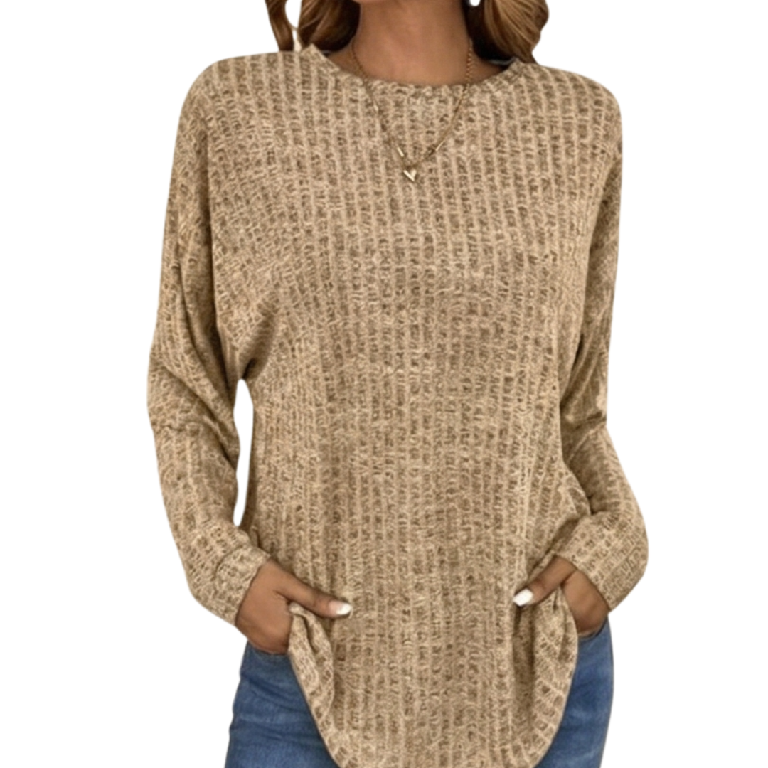 Wovelle – Oversize Sweter z Dzianiny Waffle