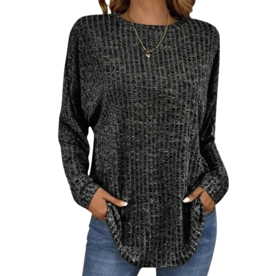 Wovelle – Oversize Sweter z Dzianiny Waffle