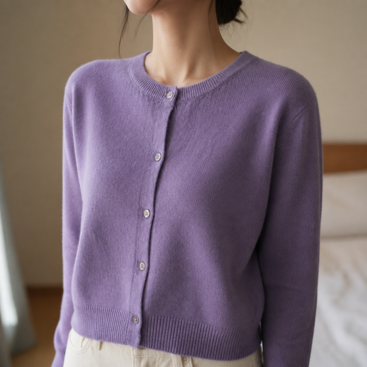 Wearbella – Krótki kardigan z przyciskami i miękkiego dzianiny