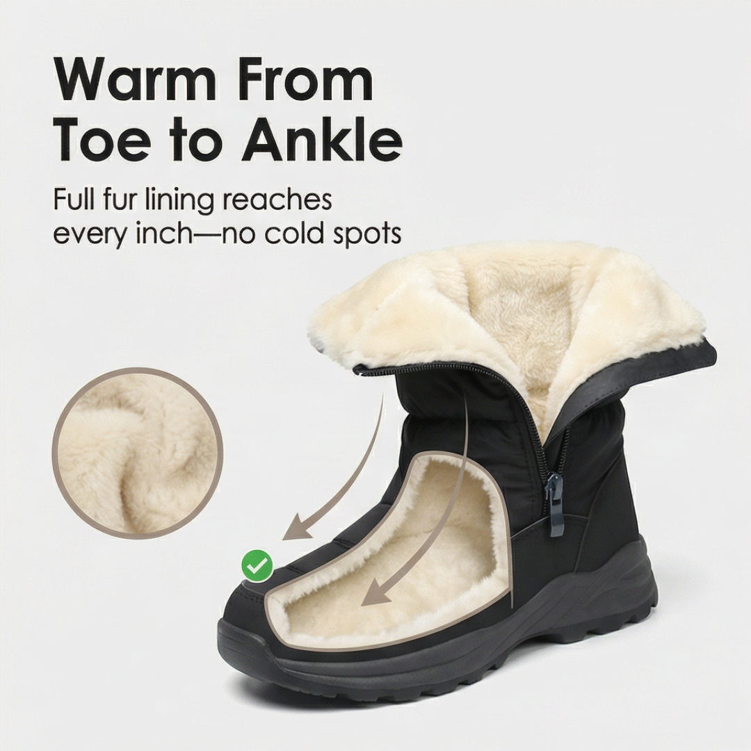 Warmstep - Damskie wodoodporne zimowe buty z futrem
