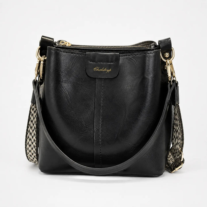 Bellora – Vintage Bucket Shoulder Bag z Plecionym Paskiem