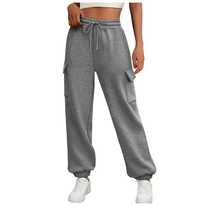 Dresy damskie ocieplane polarem, luźne joggery z kieszeniami