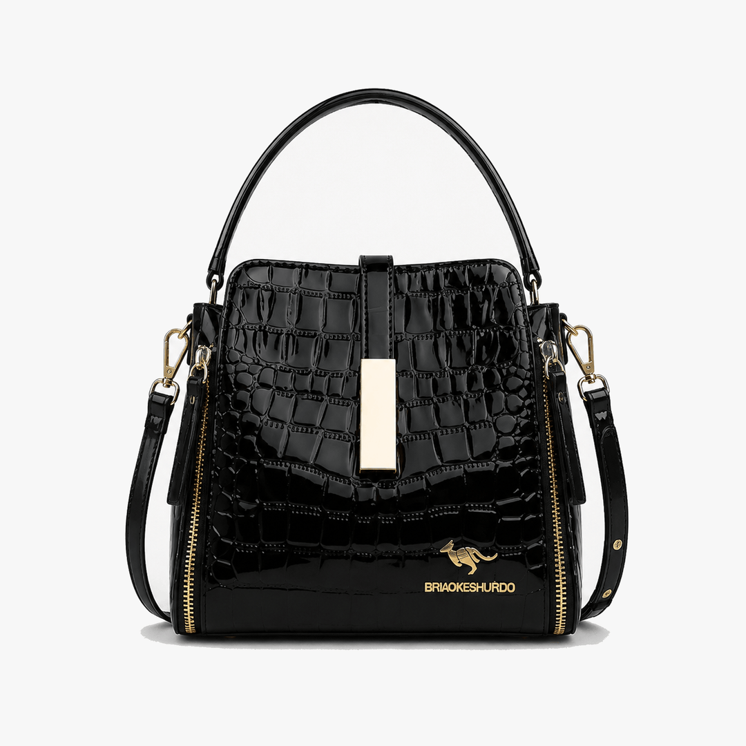 Velora – Torebka Crossbody w Lakierowanym Krokodylu