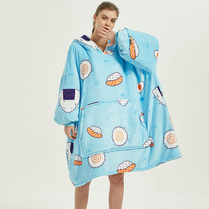 Luminari Bluza-koc oversize z kapturem i barankiem