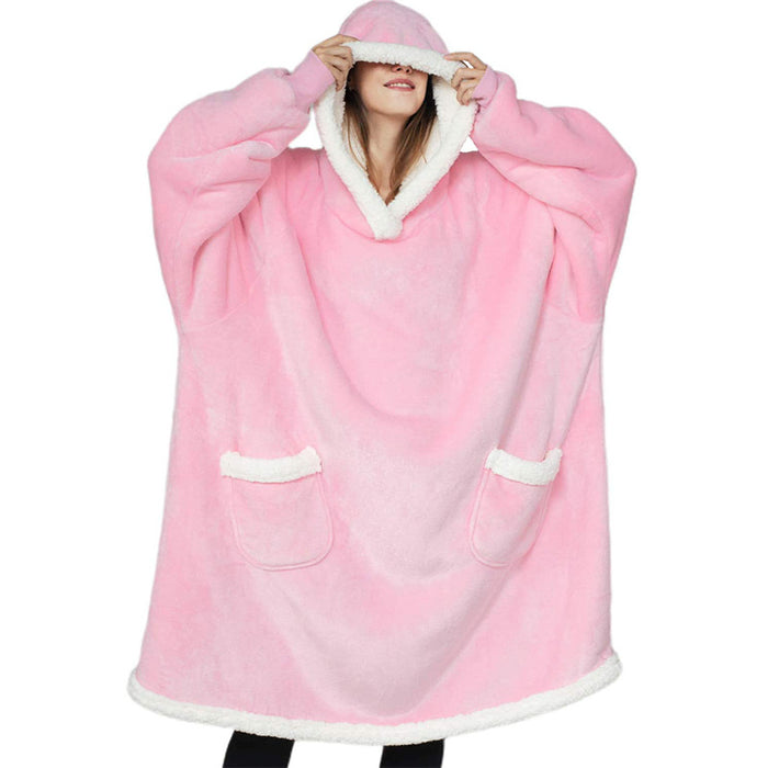 Luminari Koc z kapturem oversize z podszewką sherpa i kieszenią