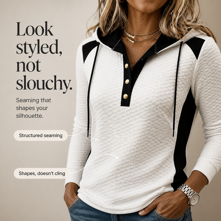 Wearbella – Bluza z dekoltem w serek z dzianiny waffle w kolorze blokowym
