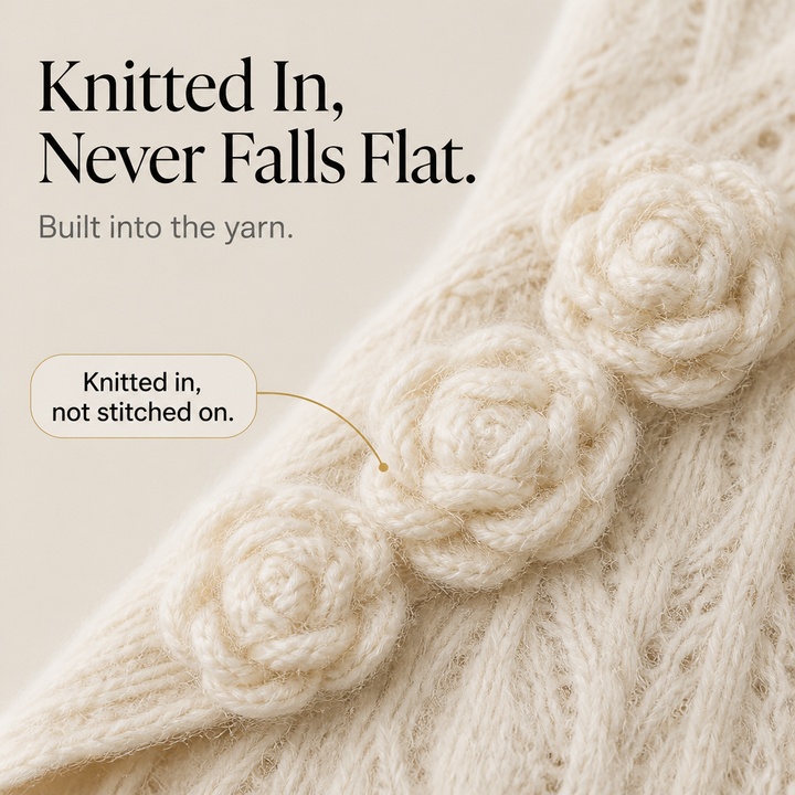 Florabelle Knit – Kardigan w kwiatowy wzór 3D z dzianiny