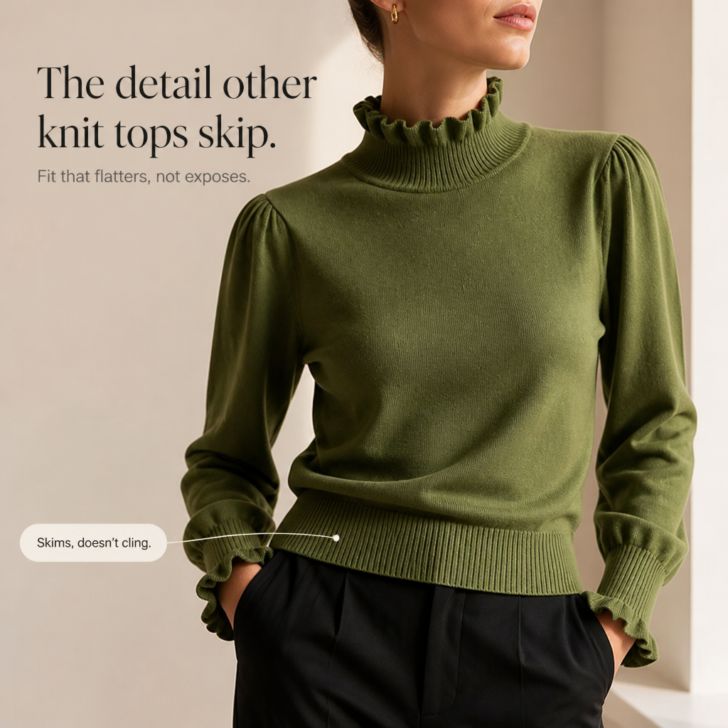 Ruffle &amp; Row – Sweter z falbaną