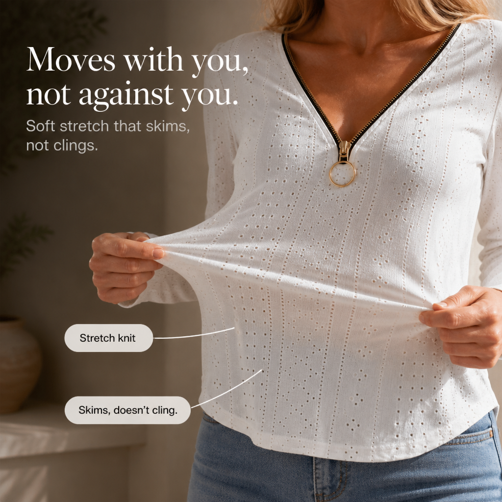 Wearbella – Top z dzianiny z zamkiem na szyi