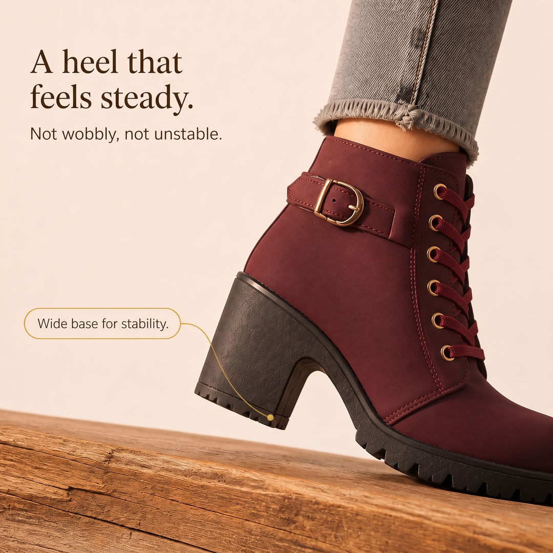 Buckle &amp; Bold – Botki na obcasie z wiązaniem