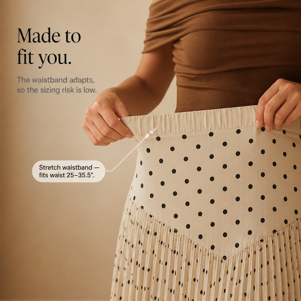Wearbella – Spódnica midi w kropki z plisami w kształcie litery A