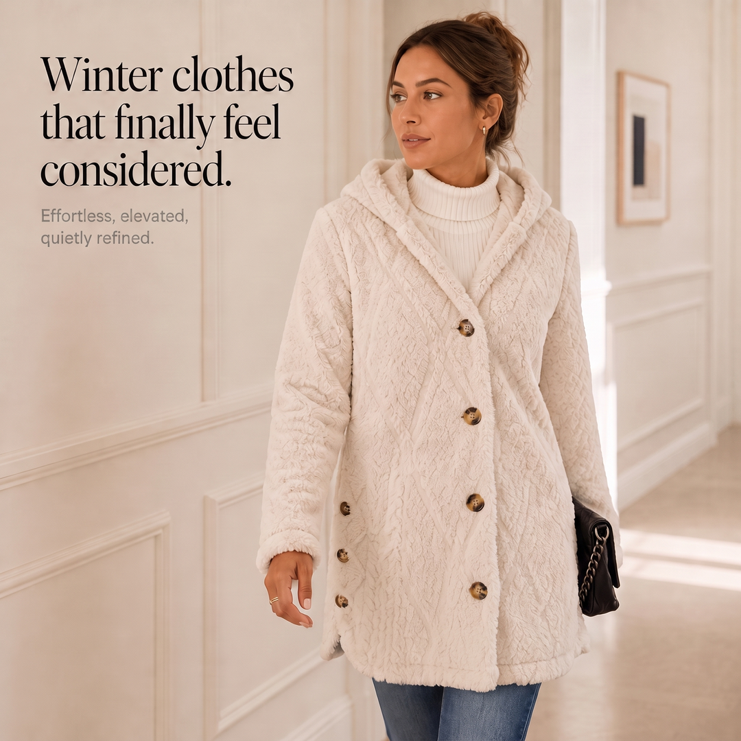 Wearbella – Puchowy płaszcz z kapturem w diamentowy żakard