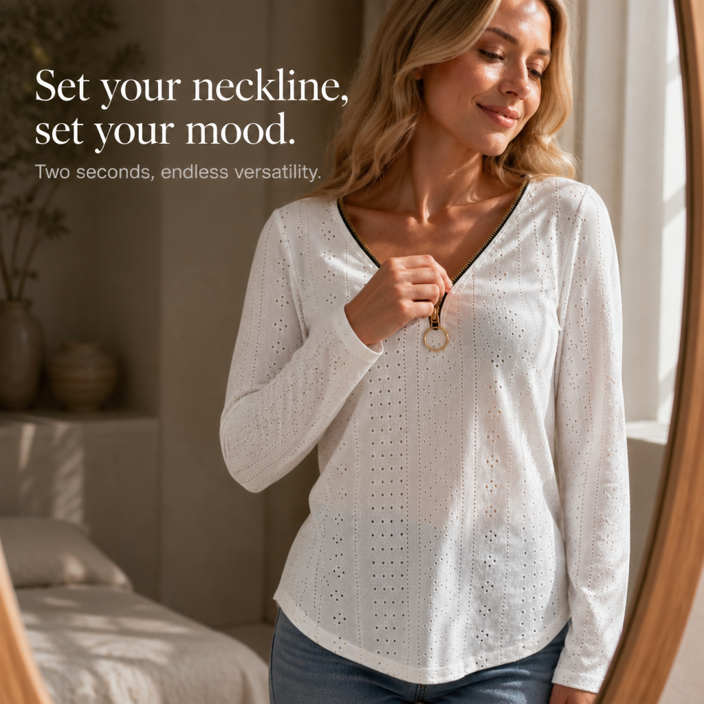 Wearbella – Top z dzianiny z zamkiem na szyi