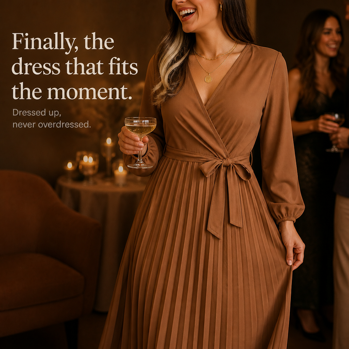 Wearbella – Sukienka maxi z plisowanym przodem i wysokim stanem