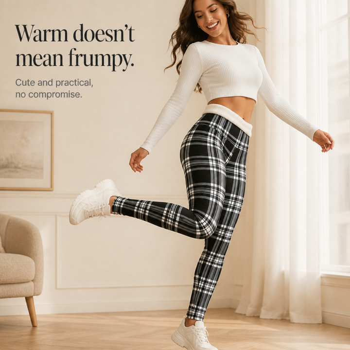 Wearbella – Ciepłe Legginsy Termalne z Wysokim Stanem i Szczotkowaną Podszewką